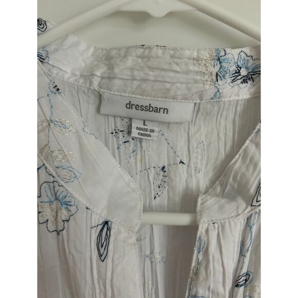 Dressbarn White Floral Sleeveless Blouse - Women's Large - Picture 5 of 7
